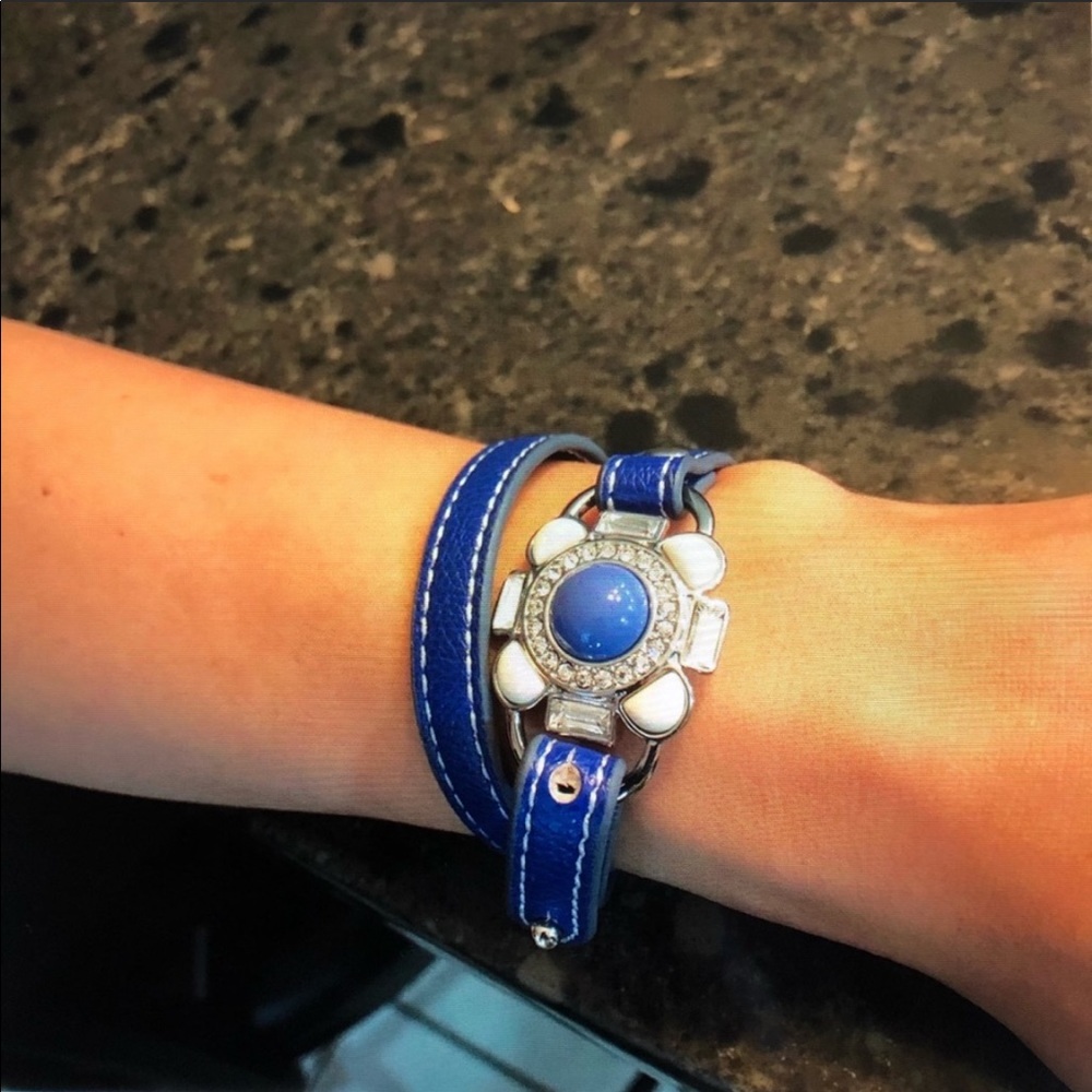 Lia Sophia leather wrap flower